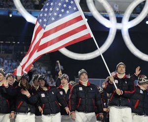 Team USA at the Olympic Opening Ceremonies