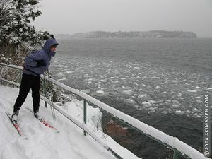 Snowy Red Rocks Park and Lake Champlain views