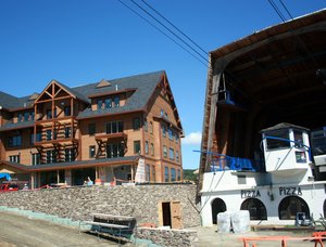 Base area construction at Jay Peak Ski Resort