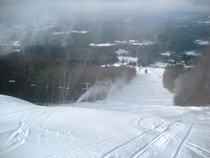 Snowmaking on Magic Mountain