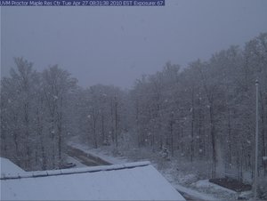 April snow in Underhill, Vermont